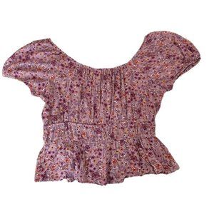 #04 - NWT Pink Rose - Boho Tie Peplum Top